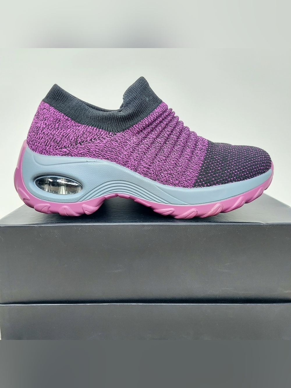 Hypetsoft Slip-On Knit Athleisure Lightweight Sock Sneakers Womens Size 5 Office